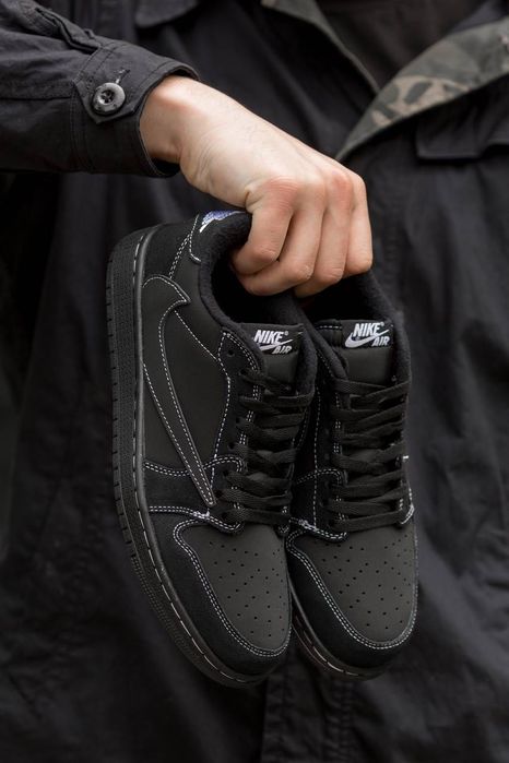 ФАВОРИТ! Air Jordan Retro 1 Low x Travis Scott OG Black Phantom 36-45