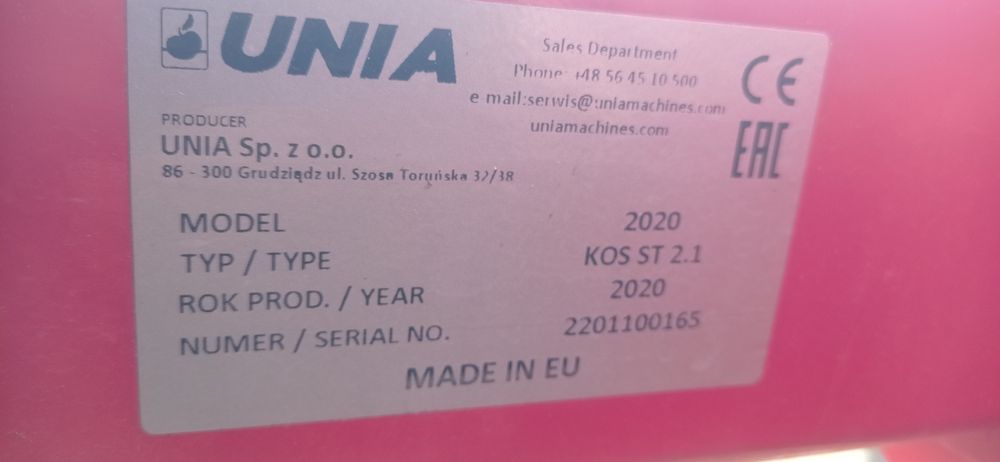 Unia KOS 2.1 ST (gruber, agregat ścierniskowy)