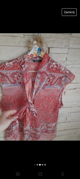 Cienka burgundowa bluzka letnia r.L/40