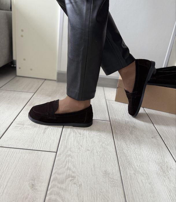 Лофери замшеві шоколадні натуральний італійський замш