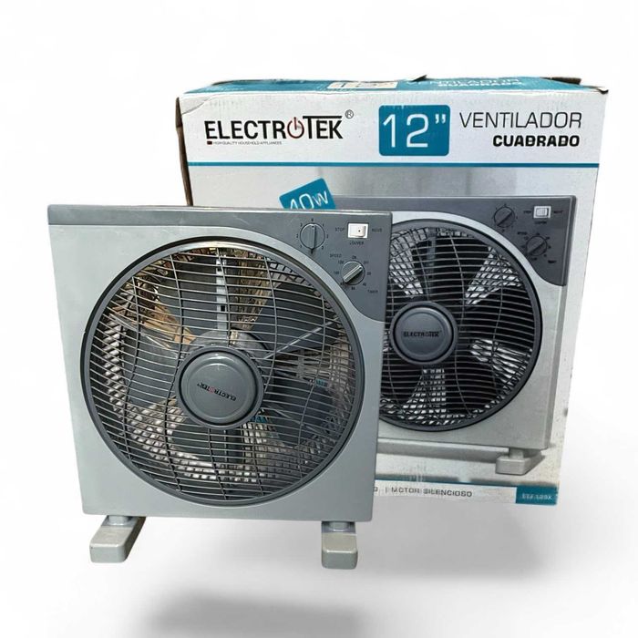 Ventoinha Quadrada ElectroTek ET-F12BX de 12” — 40 W e 3 Velocidades