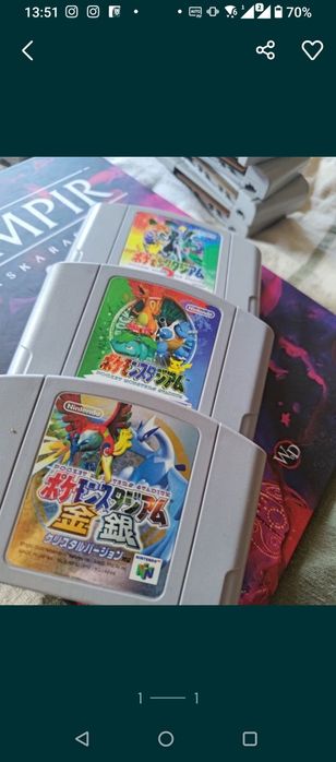 7 gier na N64 trzy Poksy i cztery jakieś tam.