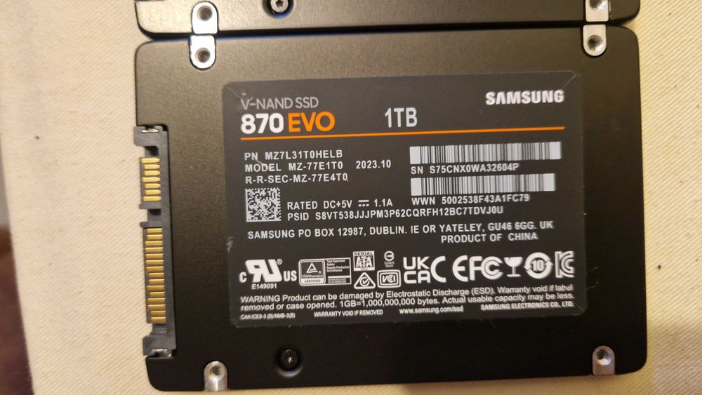 SSD Samsung 870 EVO 1TB 2.5" SATA3 - MZ-77E1T0 - NOVO