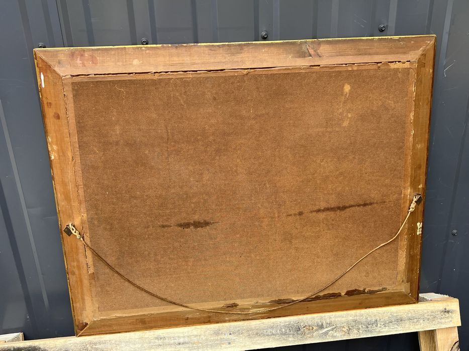 Obraz na płótnie czerwone maki duży złota rama kwiaty