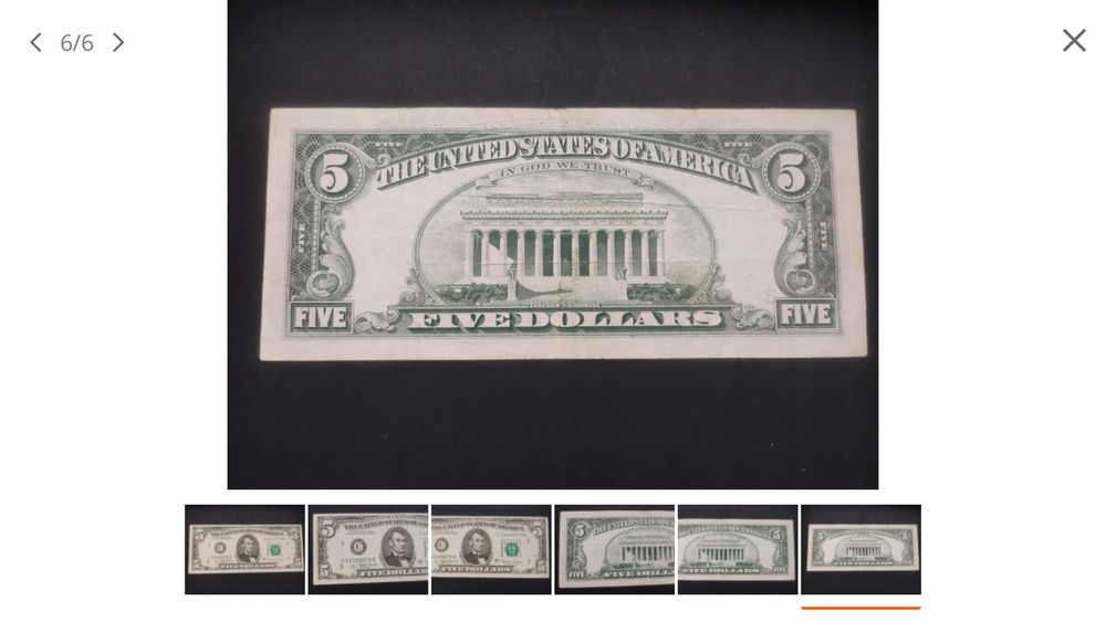 Banknot $ 5 dolarów USA 1977r / St. 5