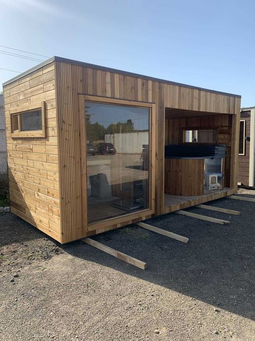 Баня з чаном джакузі. Баня на дровах. Мобільна баня для дому і бізнесу