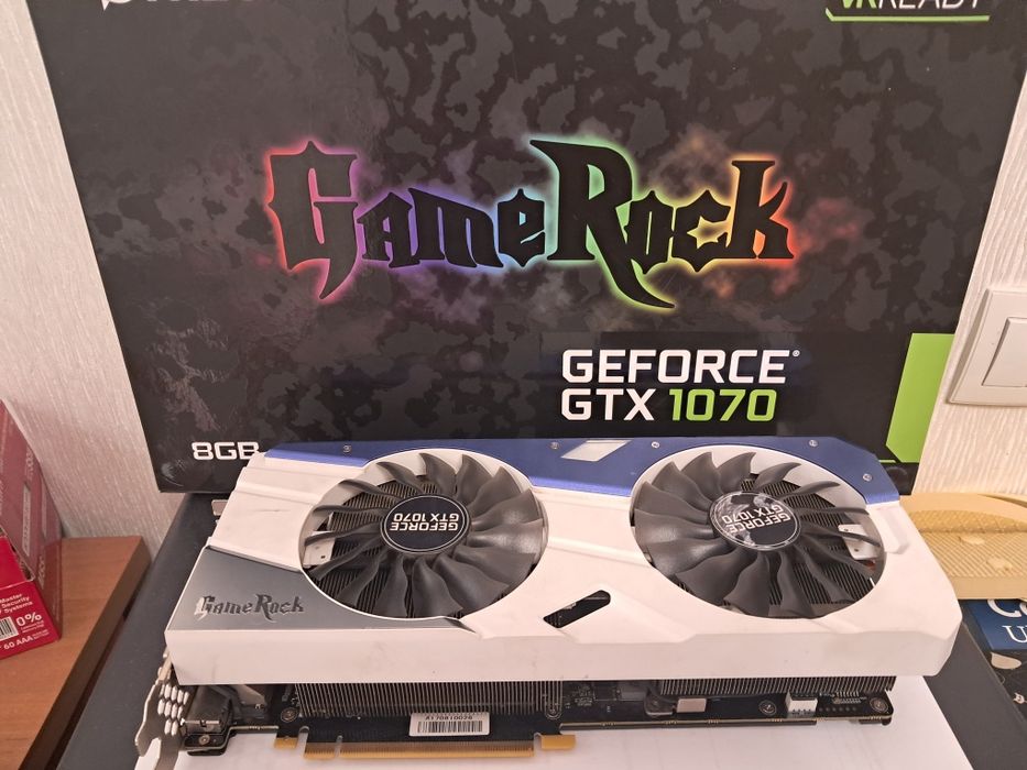 Видеокарта КАК НОВАЯ PALIT GAME ROCK GTX 1070 8GB пломба и другие ОБМЕН