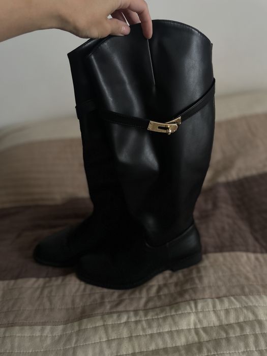czarne kozaki do kolan wf 37,5 24cm