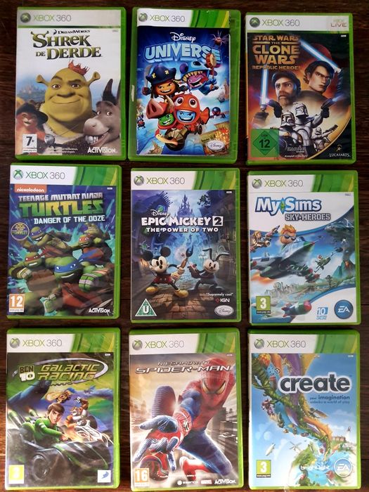 Gry xbox 360  Disney  ,Shrek,  Myszka Miki Żółwie Ninja i inne