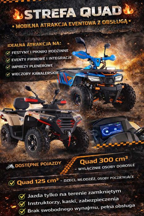 Wynajem Quadów z obsługą na festyn, piknik, event  - Poznań Gniezno Bydgoszcz,