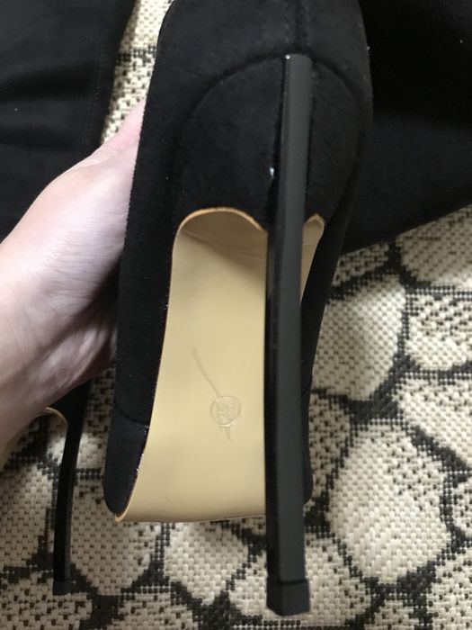 Ботфорти замшеві чорні