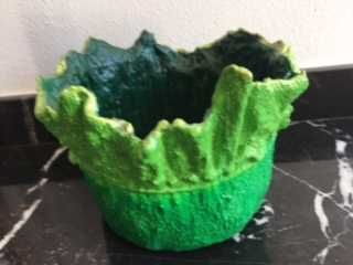 Vasos decorativos de cimento e tecido