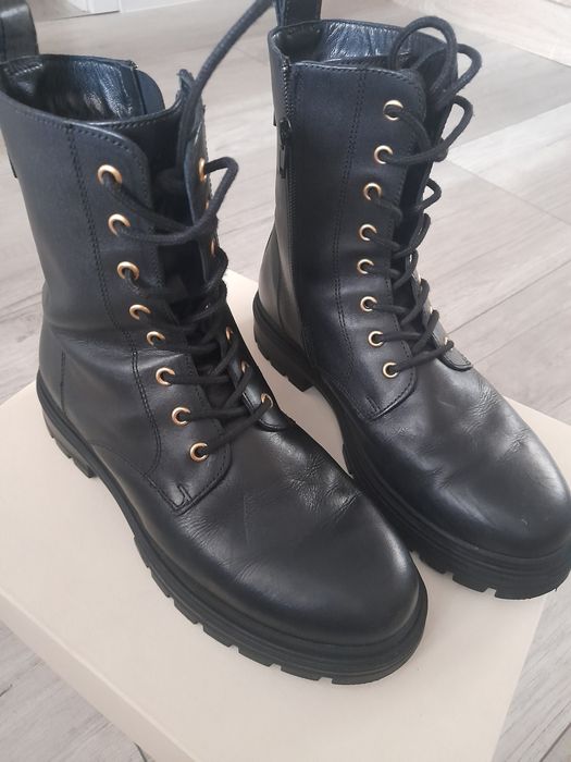 Buty skórzane ocieplane