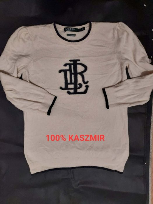 Przepiękny oryginalny kaszmirowy sweterek Ralph Lauren