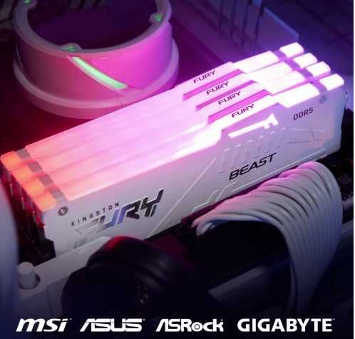ОЗУ Kingston DDR5 64GB (2x32GB) 6400Mhz FURY Beast RGB White