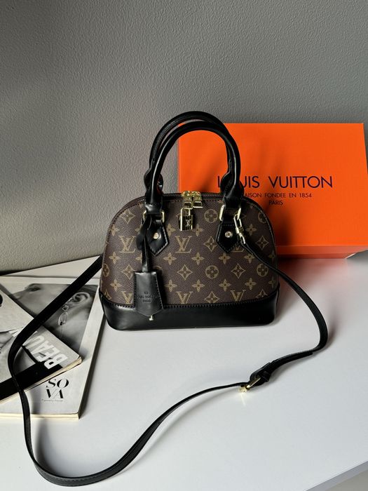 Жіноча сумка louis vuitton alma женская сумка кросбоди клатч луи альма коричневая сумочка
