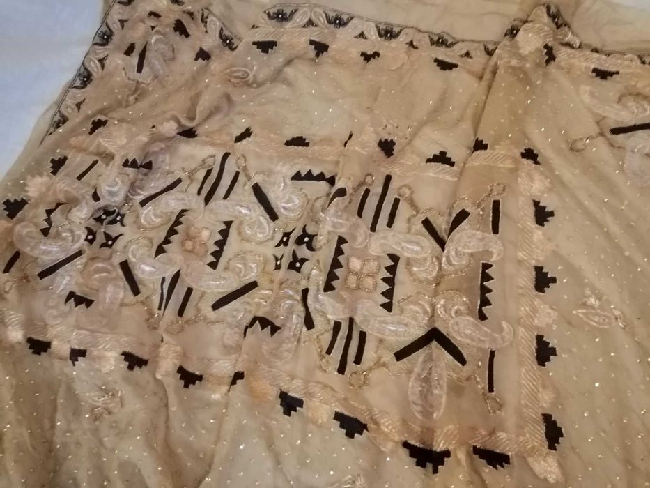 Tecido seda indiana sari 6m bordado preço reduzido  ler descrição