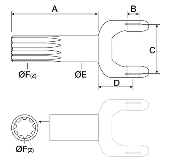 Półoś oś przednia Massey Ferguson 5465,6260,6270,6280,6290,6465,