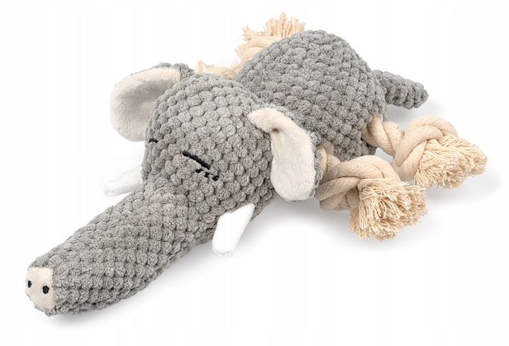 Zabawka Dla Psa Szarpak Pluszak Ze Sznurem Słoń Idealna Zabawa Dla Pup