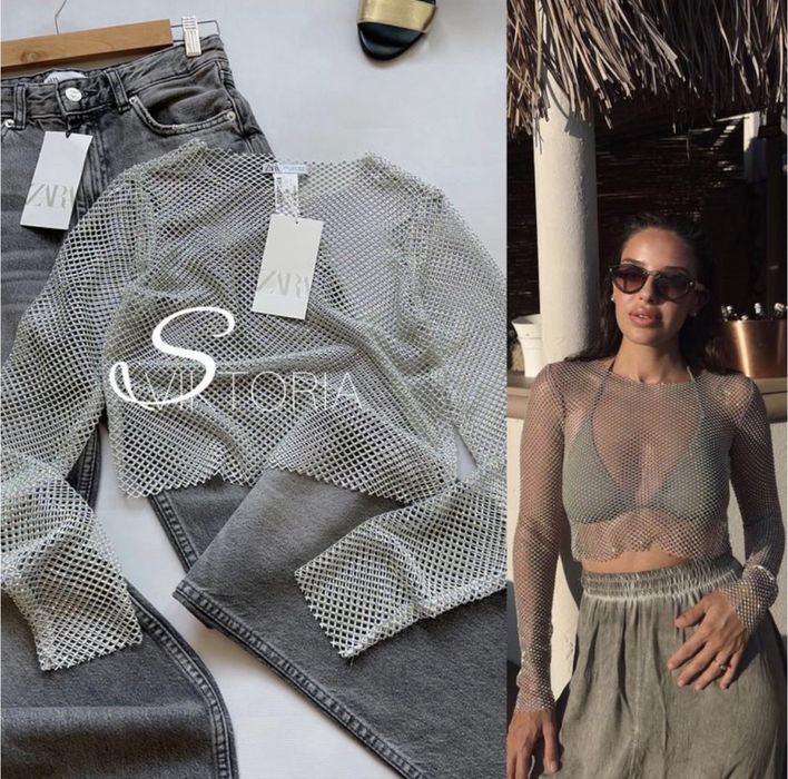 Топ з стразами Zara