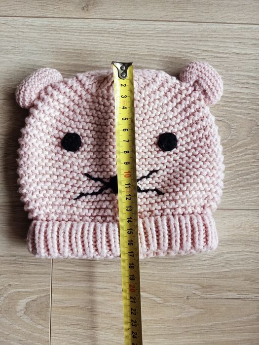Czapka dziewczęca różowa kotek 48/50