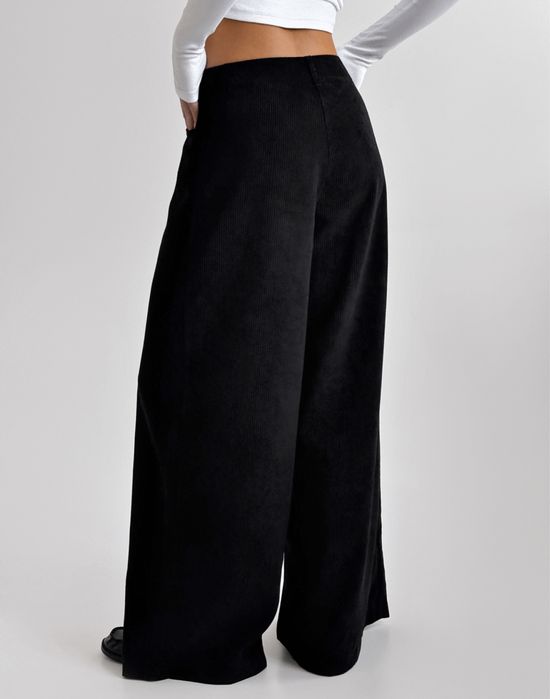 Вельветові штани базові чорні, вільного крою rikky hype