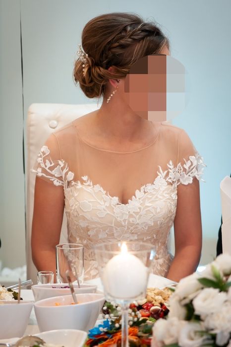 Suknia ślubna Amy Love Bridal - model Odette (nude/brzoskwinia)