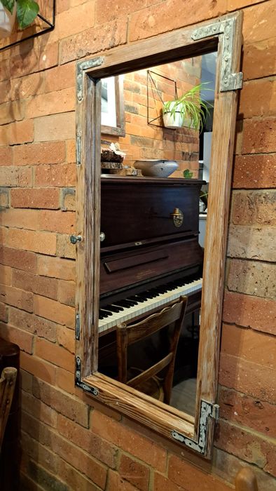 Lustro z duszą rękodzieło ze starych ram okiennych Vintage Retro Loft