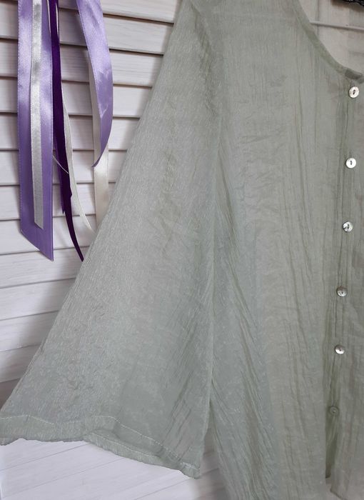 Прозрачная, лёгкая блуза мятного цвета на пуговичках zara