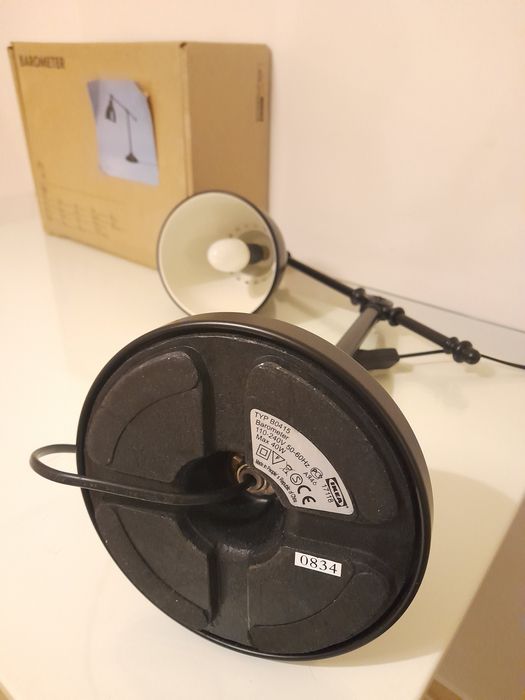 Candeeiro de secretária BAROMETER IKEA preto mate NOVO