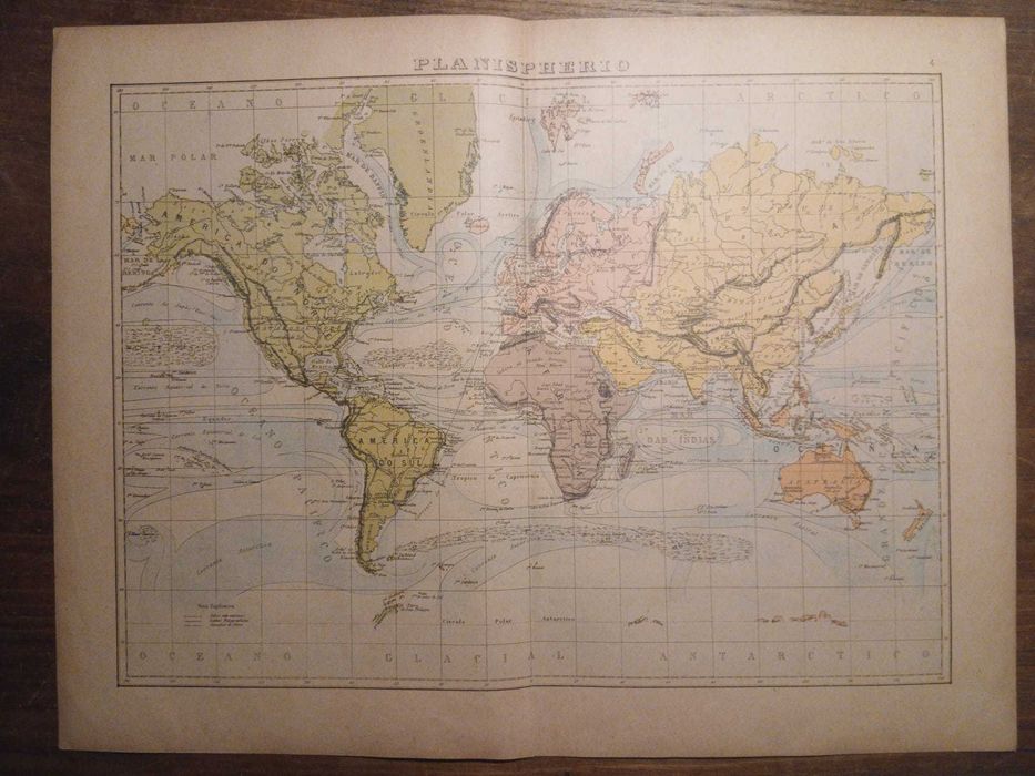Mapa Planisfério Final Séc XIX, Início do Séc XX