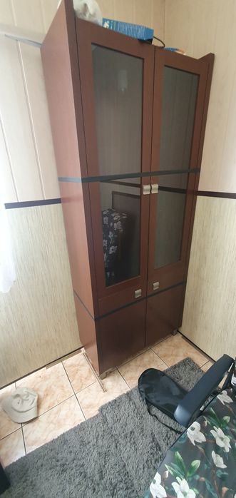 Witryna szklana z oświetleniem | Słupek / Regał | Wysokość 204 cm