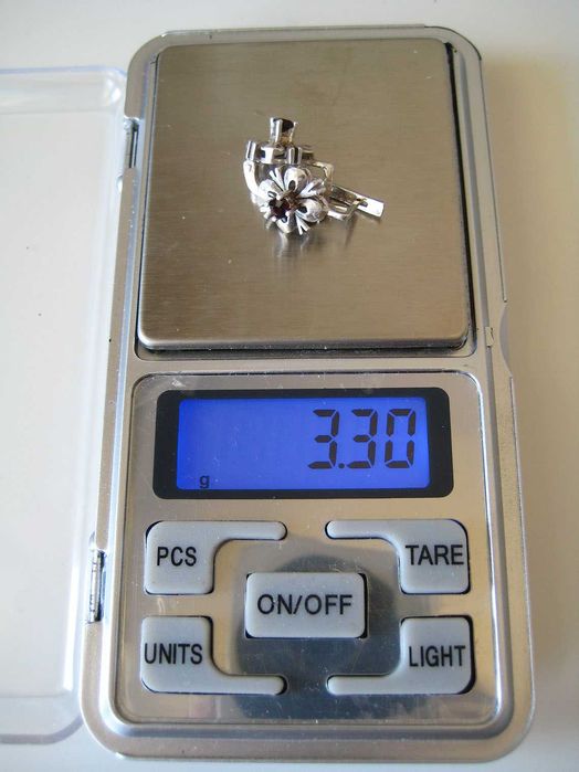 Сережки срібло 875 гранат Серьги серебро