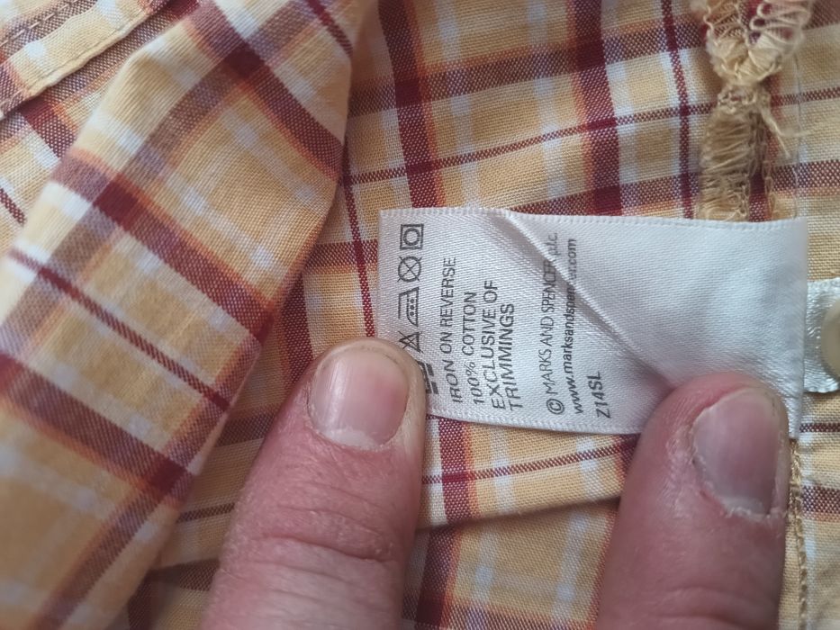 Koszula w kratę z krótkim rękawem r.122/128