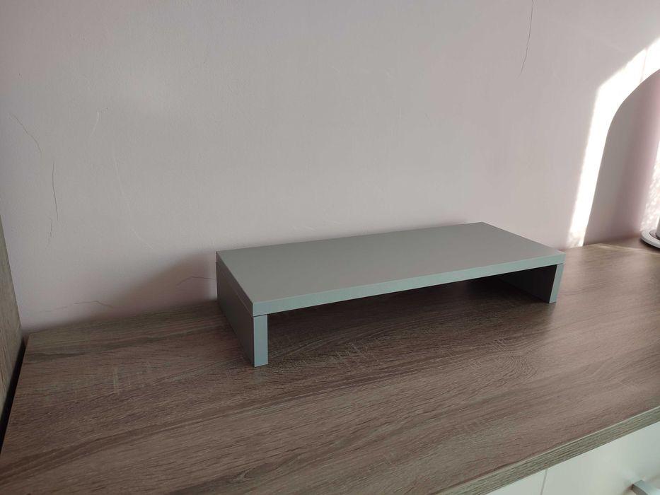 Podstawka monitor półka szara twarda szeroka wiatrak lampka NOWA