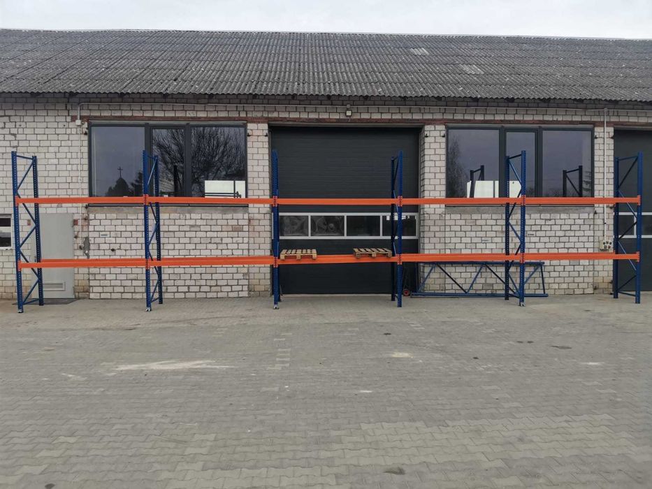 Regał magazynowy paletowy, 5 pól, 45 miejsc paletowych, bardzo ładny 2000kg/półkę