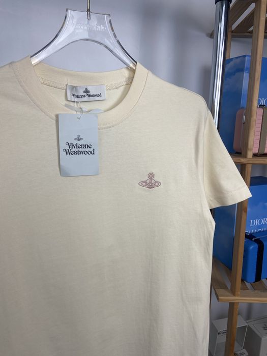 Футболка Vivienne Westwood | Бавовняна Бежева Футболка Вівьен Вествуд