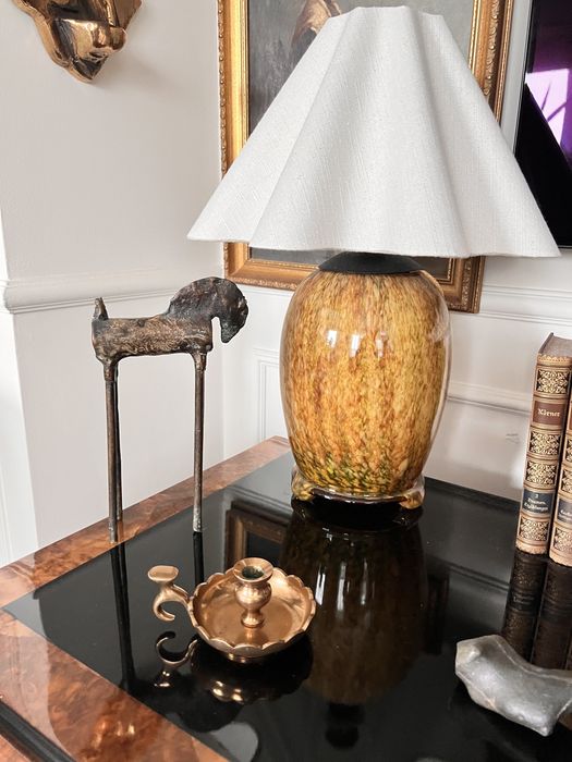 Świecznik duński z brązu sygnowany N.C.Nielsen Klokkestager vintage