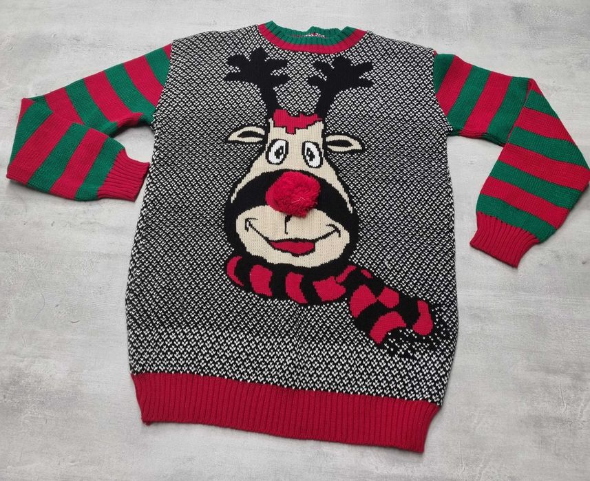 Sweter XL 42 na święta świąteczny zimowy Rudolph renifer damski