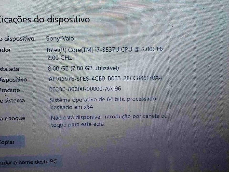 Portátil SONY VAIO i7