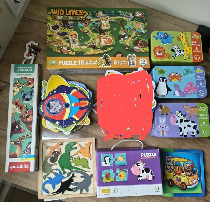 Дитячі пазли картонні, дерев'янні