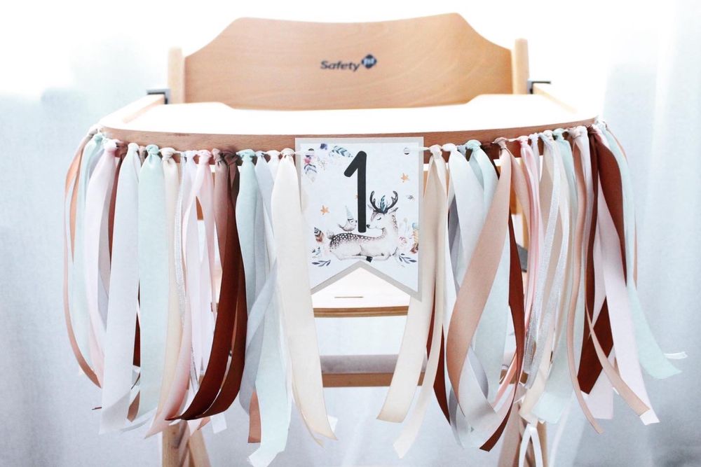 Girlanda urodzinowa na krzesełko banner na roczek dekoracje