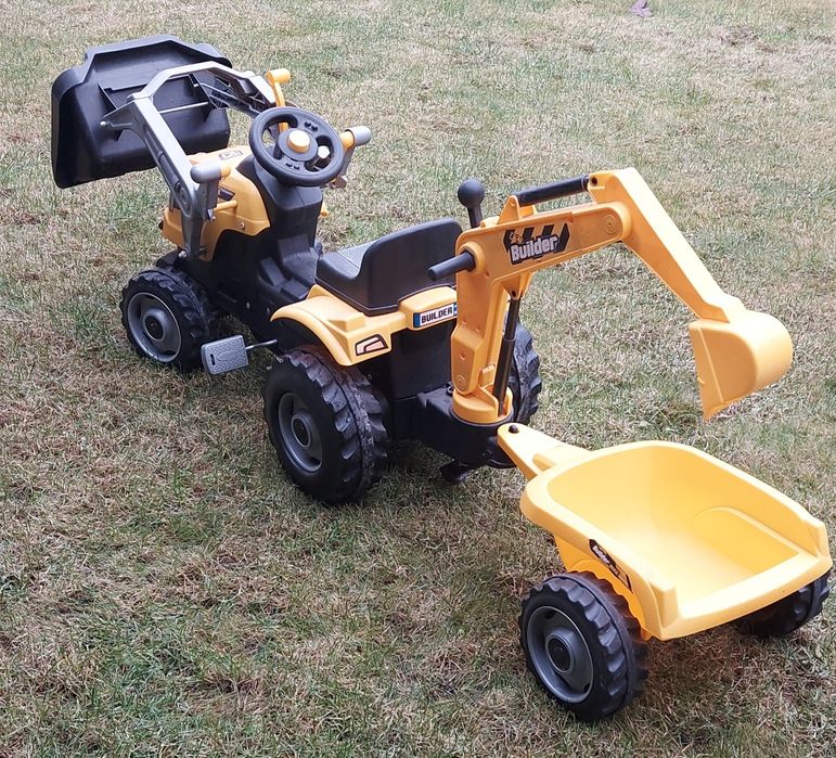 Трактор Smoby Builder Max з ковшем і причепом жовтий. Вживаний.