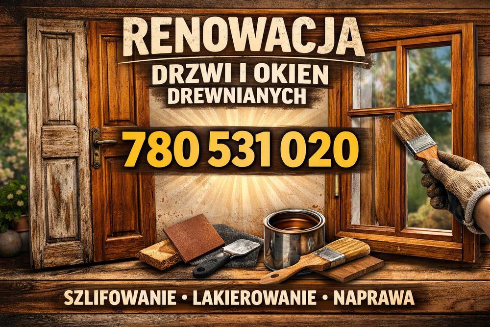Renowacja drewnianej stolarki okiennej i drzwiowej