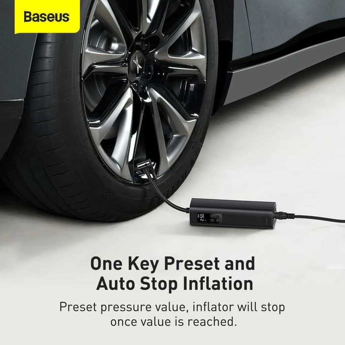Автомобильный насос компрессор Baseus Super Mini Inflator Pump + кейс