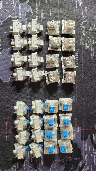 Свитчи Gasket Greywood (серые), KRGD Blue (синие)