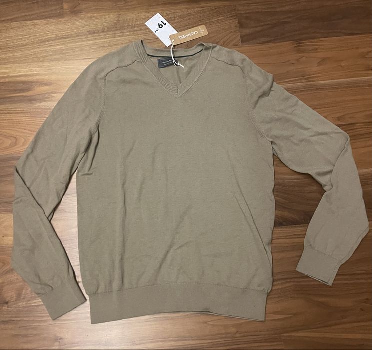 Camisola algodão Cashmere. Decote em V.