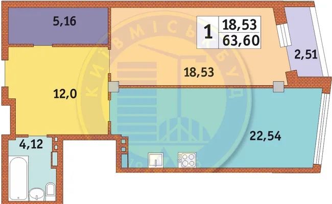 2-кімнатна квартира за адресою (площа 63,6 м²) - Atlanta.ua - фото 8