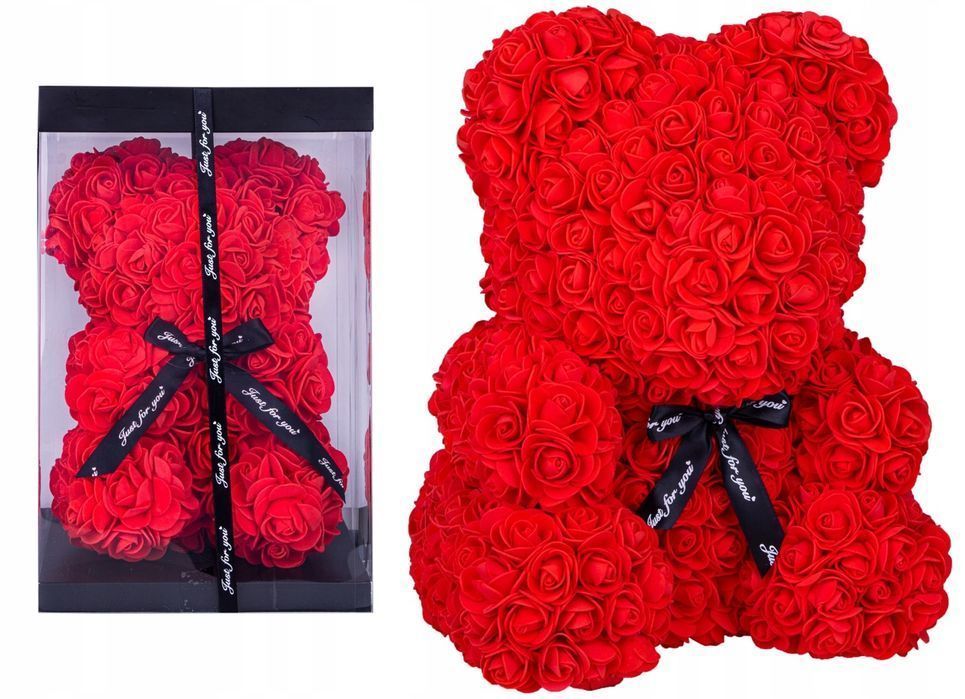 Miś Z Róż Różany Prezent Rose Bear Na Walentynki