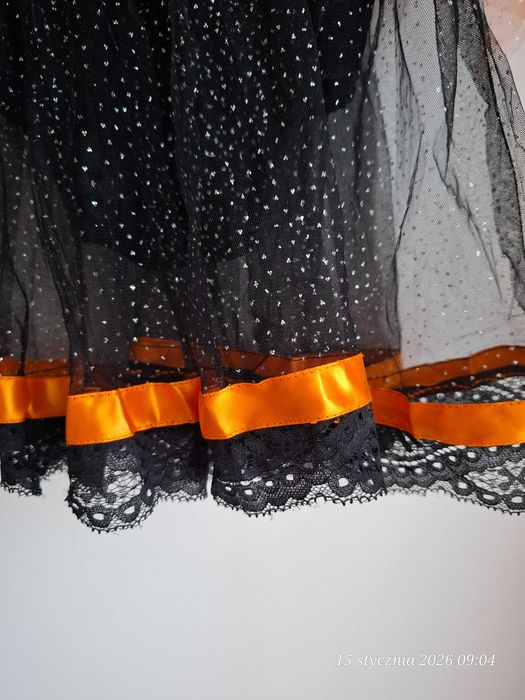 Strój Halloween Czarownica Sukienka Body Tiul r. 98 (2-3 lata)
